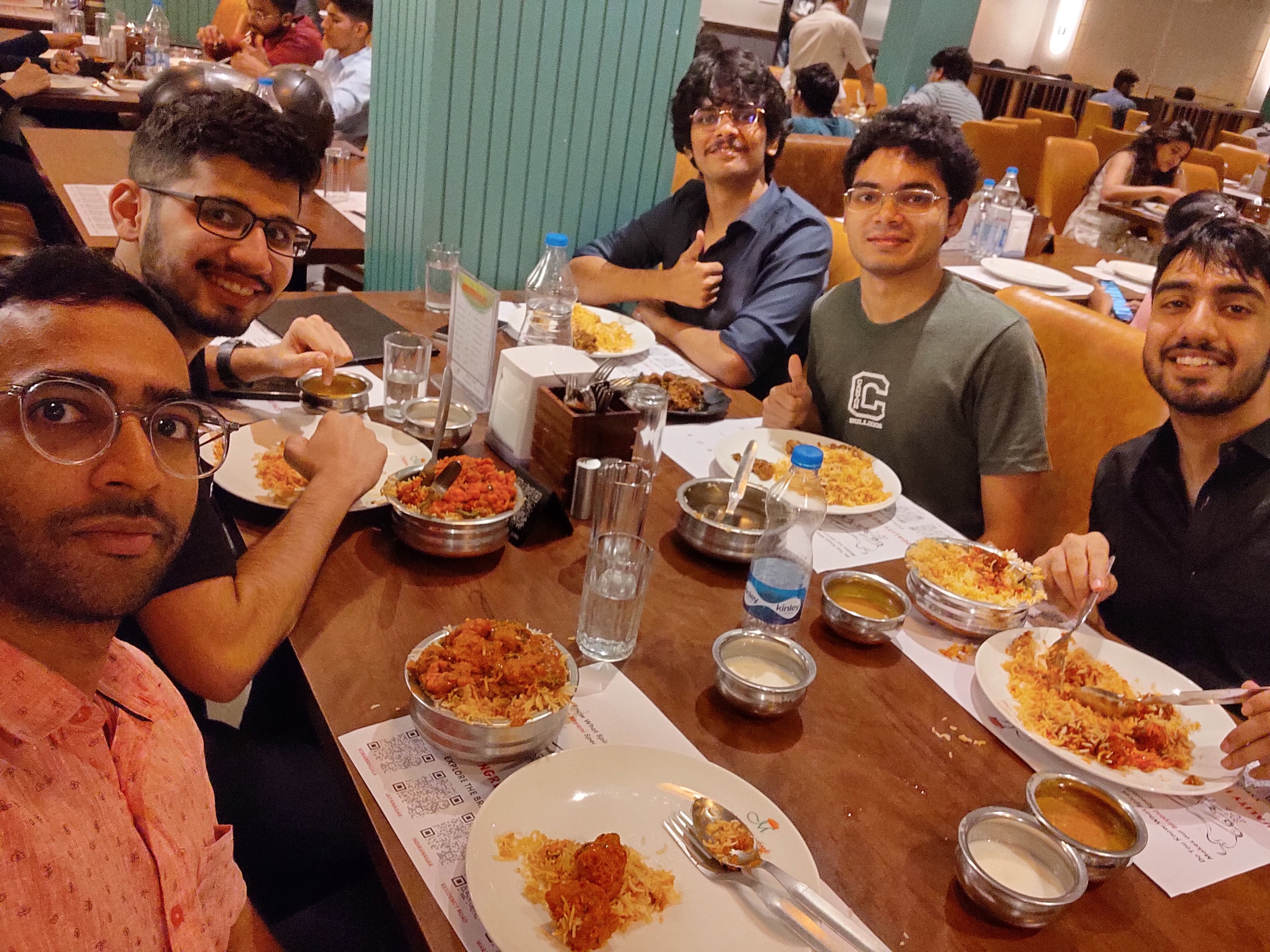 Robotics Engineering team at BCR at a team dinner